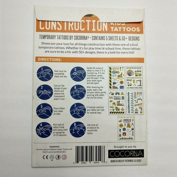 Construction Kids Tattoos Temporary 50 Plus Designs Fun Party Supplies - Picture 3 of 7